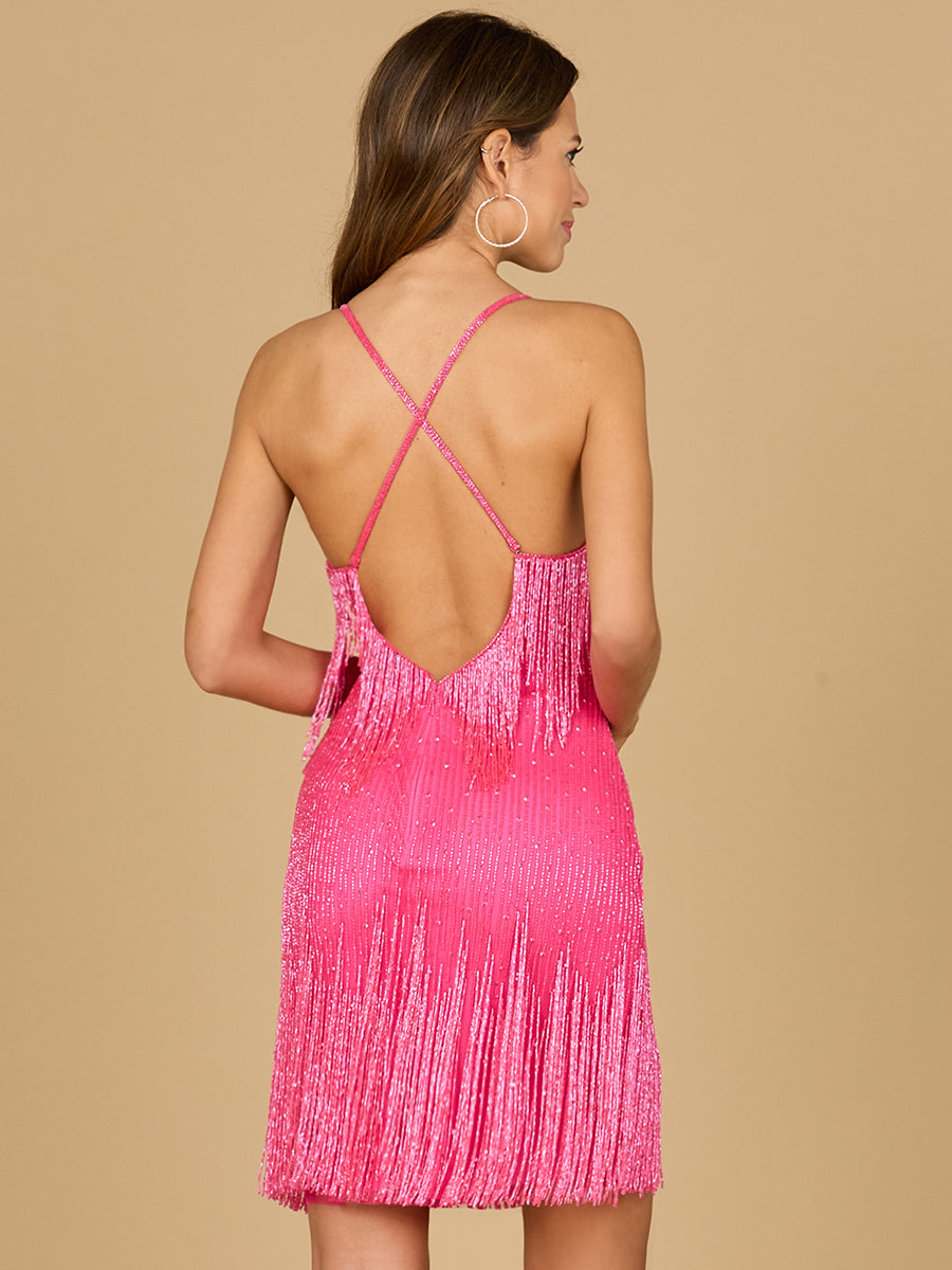Spaghetti Strap Fringe Dress