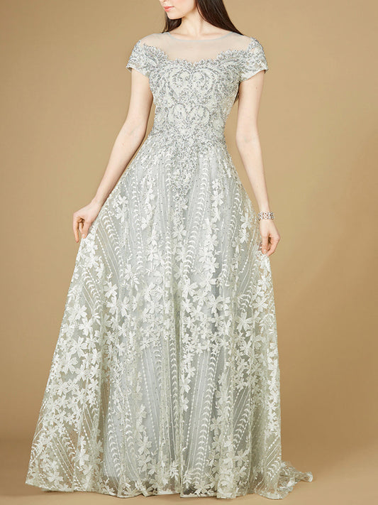 Cap Sleeve Lace A-Line Dress