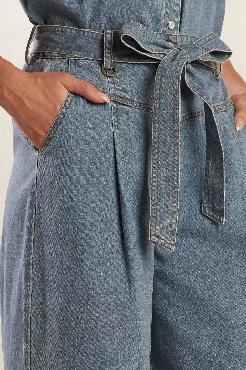 WONDERING WHY LIGHT DENIM PANTS