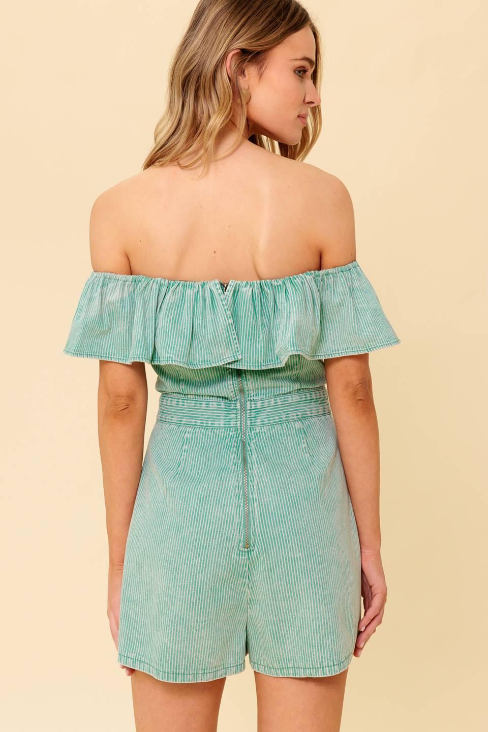 YOURS TO KEEP NAVY WOVEN ROMPER
