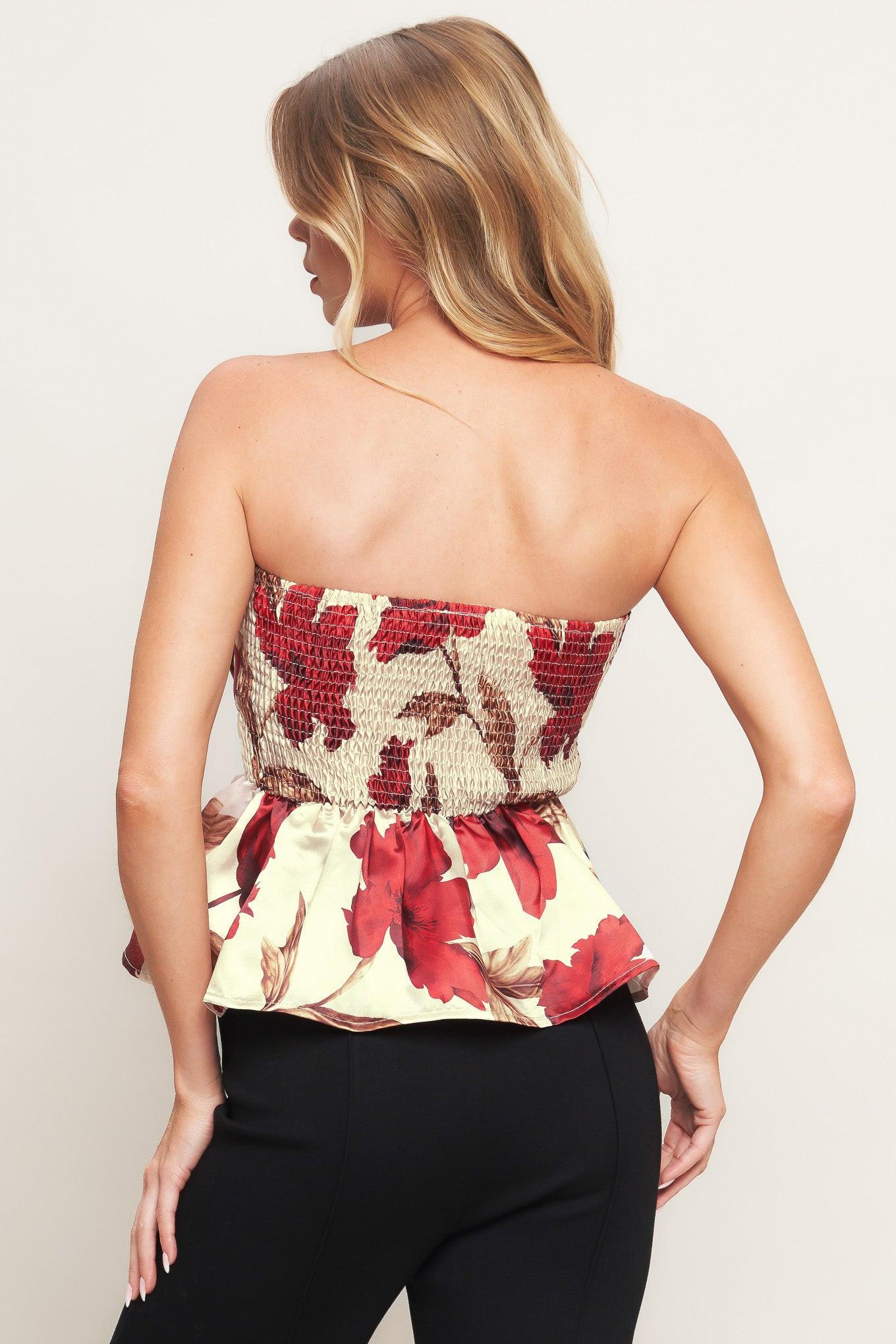 HOLIDAY BLOSSOM WOVEN TOP